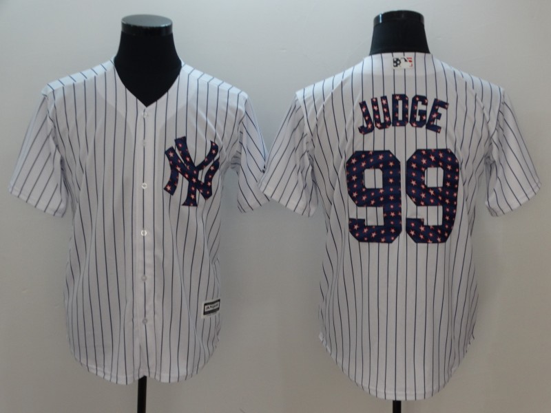 Men New York Yankees #99 Judge White Independent version Game MLB Jerseys